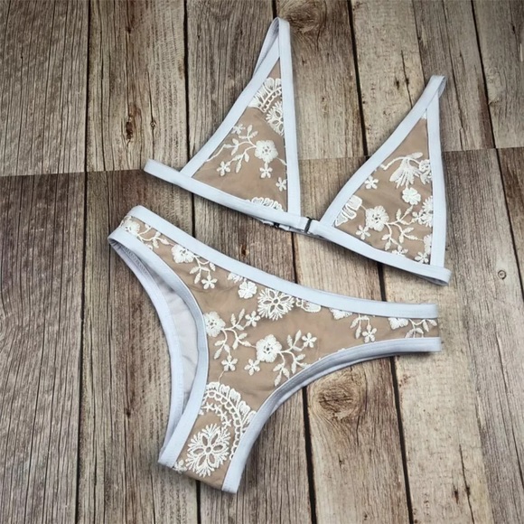 Caicos Stiched Lace Bohemian Overlay Bikini - Picture 2 of 13